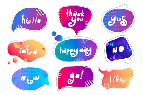 Premium Vector Creative Color Speech Bubbles With Inscription