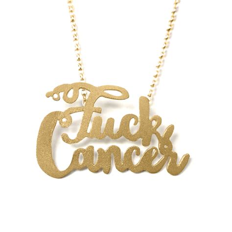 Fuck Cancer Necklace 18k Rose Or Yellow Gold Vermeil Molecule
