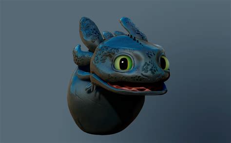 Artstation Toothless 3d Model Bust