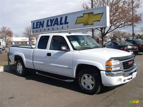 2005 Summit White Gmc Sierra 1500 Sle Extended Cab 25062599 Photo 6 Car Color