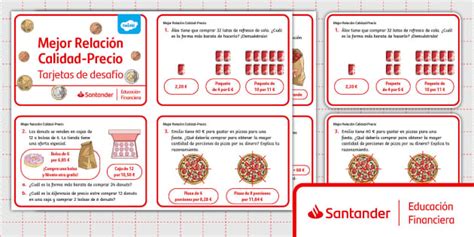 FREE Educación Financiera Santander Tarjetas de desafío Mejor relación