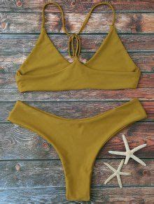 20 OFF 2021 Spaghetti Strap Thong Bikini Set In GINGER ZAFUL