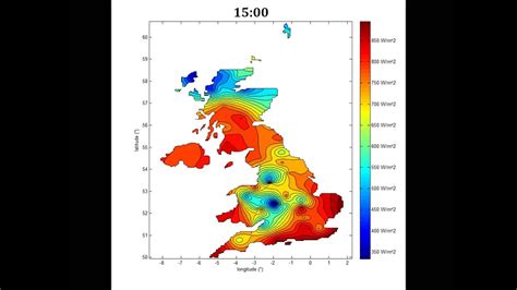 Hourly Global Solar Radiation Map Of The Uk Youtube