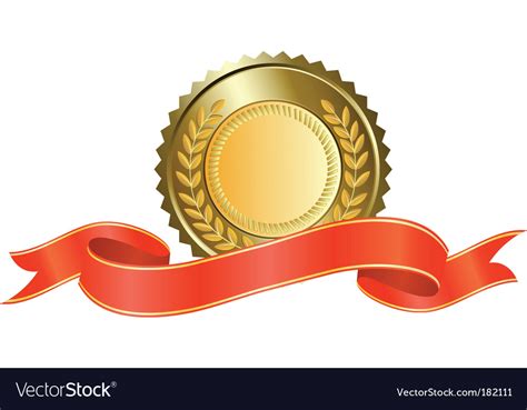 Gold Medal And Red Ribbon Royalty Free Vector Image