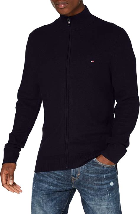 Tommy Hilfiger Honeycomb Zip Through Suéter para Hombre Amazon es