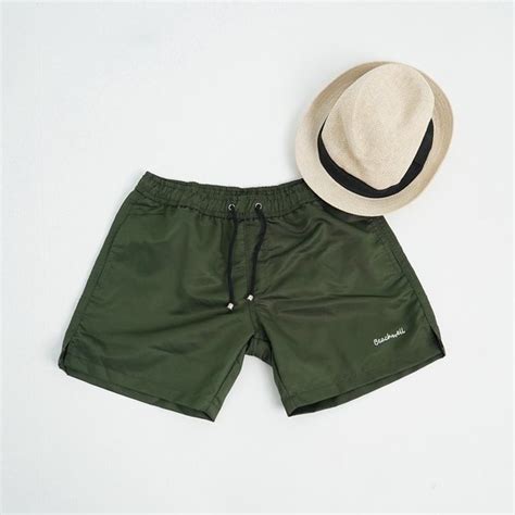 Jual BEACHWELL Celana Pendek Pria Boardshort Pantai Hijau Green Army