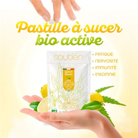 Pastille citron vitaminée relaxante chanvre CBD bio actif