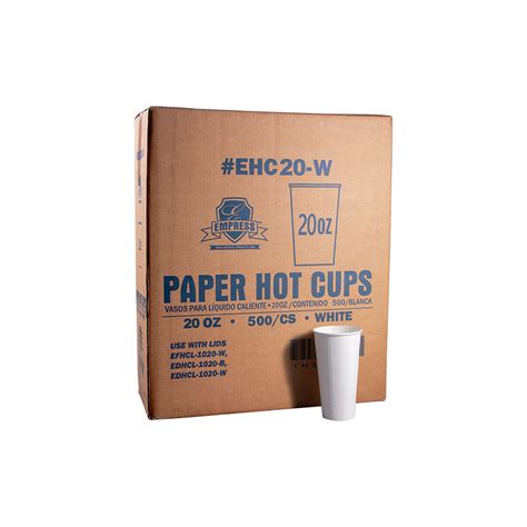 Empress Paper Hot Cup 20oz White Pack 10 50 Cs