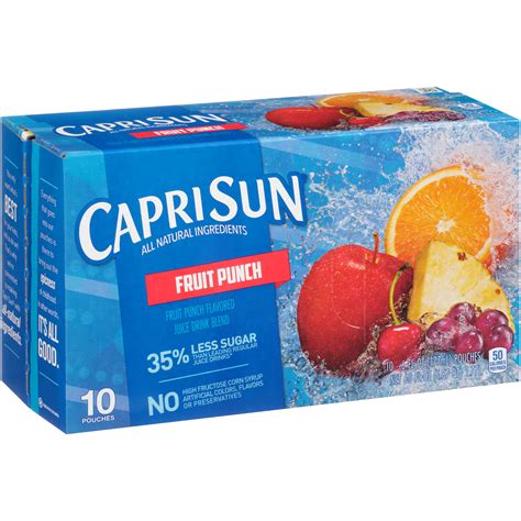 Kraft Capri Sun Fruit Punch Flavored Juice Drink Blend 6 Ounce 10