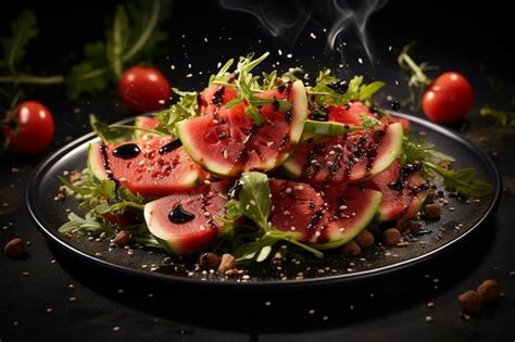 Premium Photo Bbq Grilled Watermelon Salad