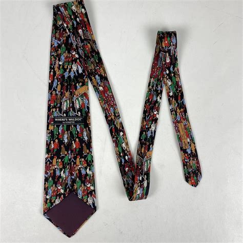 Vtg 92 Where S Waldo By Schreter Men S Neck Tie 100 Silk Made In USA