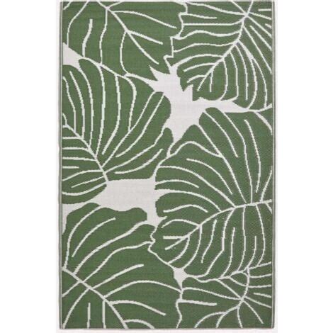 HOMESCAPES Tapis dextérieur tropical vert Ada 150 x 240 cm