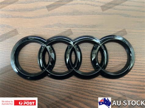 Audi Gloss Black Badge Emblem Sticker Decal Front Ring Rings Q5 Sq5 Q7