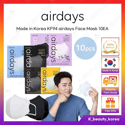 Airdays Made In Korea Kf Airdays Face Mask Color White Black