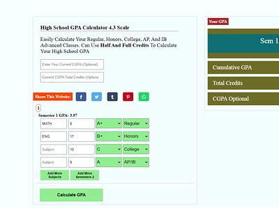 High School Gpa Calculator designs, themes, templates and downloadable ...