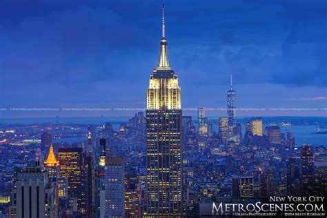 The Empire State Building With One World Trade Center At Night