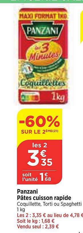 Promo Panzani Pâtes Cuisson Rapide chez Maximarché iCatalogue fr