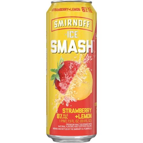 Smirnoff Smash Strawberry Lemon Malt Beer 23 5 Fl Oz Instacart