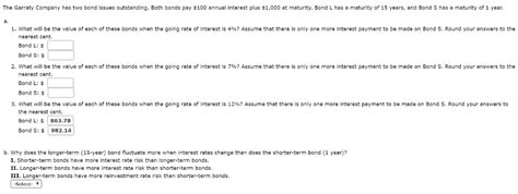 Solved The Garraty Company Has Two Bond Issues Outstanding Chegg