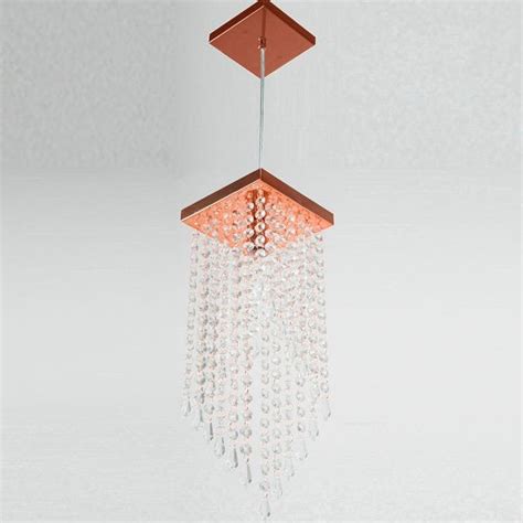 Lustre Pendente Plafon Cristal Crilick Ls Rose Gold Madeiramadeira