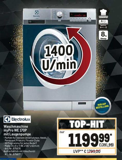 Electrolux Waschmaschine Mypro We 170p Mit Laugenpumpe Angebot Bei METRO