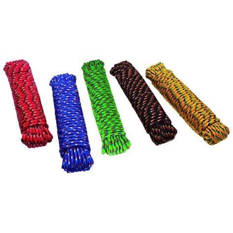 Everbilt 3 8 In X 50 Ft Assorted Colors Polypropylene Diamond Braid