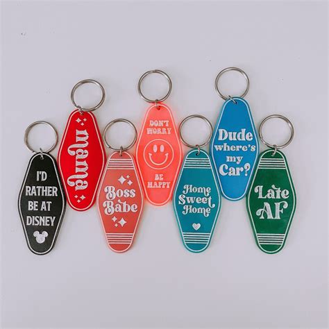 Retro Inspired Motel Keychain Funny Keychains Motel Etsy