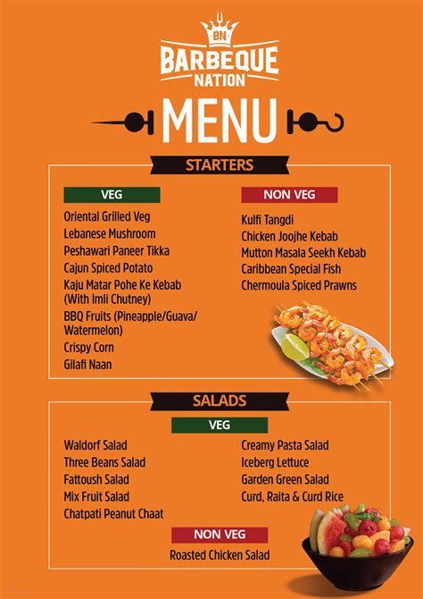 Menu Of Barbeque Nation Banjara Hills Central East Hyderabad Dineout