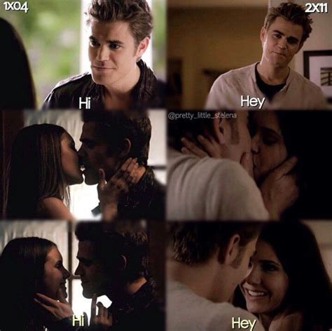 The way she kisses him before she says 'Hi' back... #stelena | Vampire ...