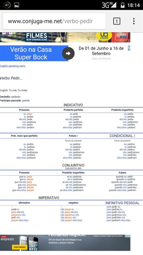 Peca Verbo Pedir - Conjugue em todos os tempos do indicativo o verbo pedir - brainly.com.br
