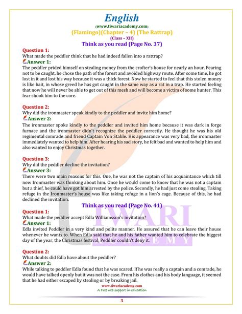 Ncert Solutions For Class English Chapter The Rattrap Flamingo