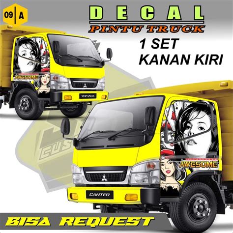 Sticker Decal Pintu Depan Canter Ragasa Hino Truck Full Atas Sampai