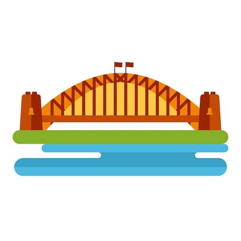 Ponte da baía de sydney ilustração em vetor estilo simples Vetor