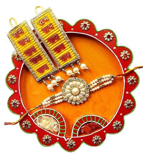 Laviva Rakhi Thali And Pearl Rakhi For Raksha Bandhan Buy Laviva Rakhi