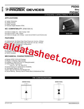 PSD12 Datasheet PDF Protek Devices