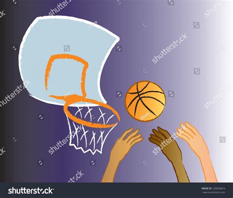 Basketball Players Going Rebound Stock Vector Royalty Free 129650819