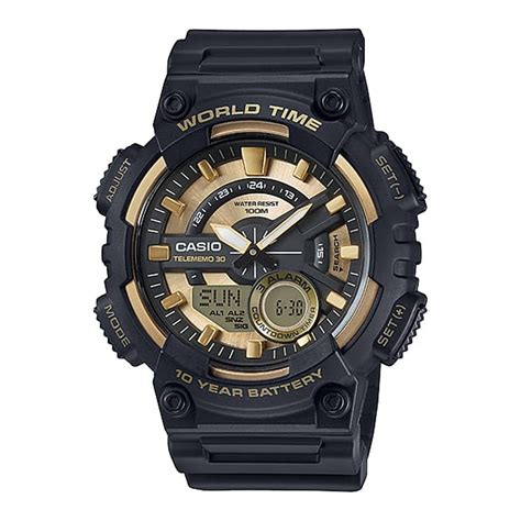 Aeq 110bw 9a Casio General X Ana Digi Ft Telememo Men Casual Formal Sports Round 100m Water