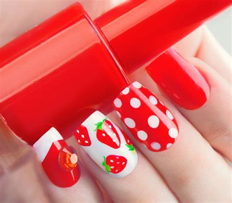 Easy Strawberry Nail Art Design Tutorial Nail Designs