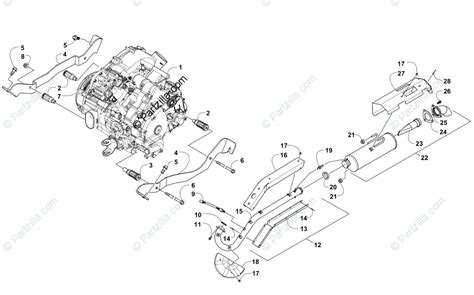 Arctic Cat Side By Side 2014 Oem Parts Diagram For Engine And Exhaust