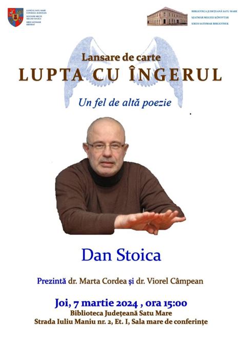 Dan Stoica Revine La Satu Mare Cu Cel Mai Recent Volum De Versuri