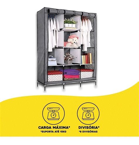 Guarda Roupa Port Til Organizador De Roupa Arm Rio Dobr Vel Frete Gr Tis