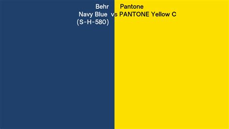 Behr Navy Blue S H 580 Vs Pantone Yellow C Side By Side Comparison