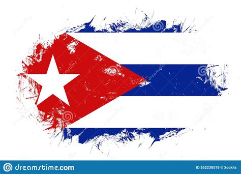 Cuba Flag On Abstract Stroke Brush Background Stock Illustration