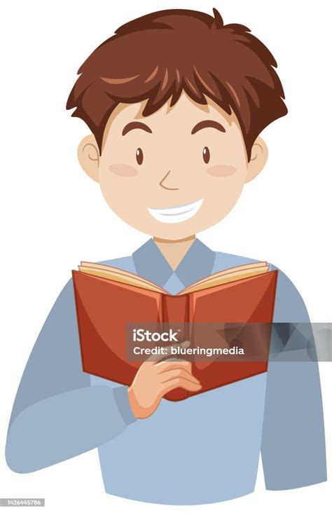 Cartoon Flat Style Of A Man Reading Book Stock Illustration Download