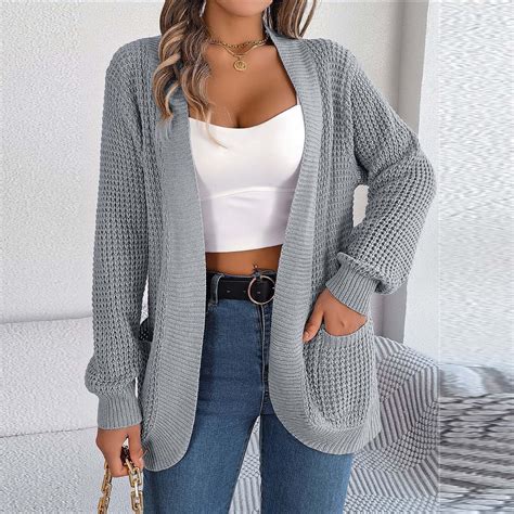 Atoysoy Clearance Knitted Tops Cardigans Casual Sweaters Coat Long