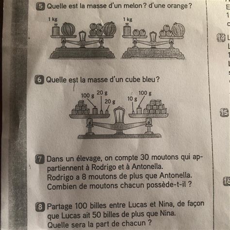 5 Quelle est la masse d un melon d une orange 1 kg អណ ជ 1 kg