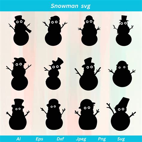 Snowman Svg Snowman Cut File Snowman Clipart Snowman - Etsy