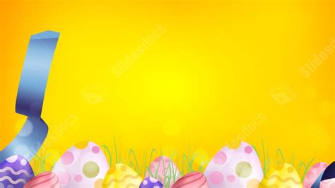 Best Yellow Easter Eggs Powerpoint Background For Presentation - Slidesdocs.com