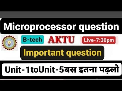 Microprocessor Important Question Aktu B Tech 2nd Year