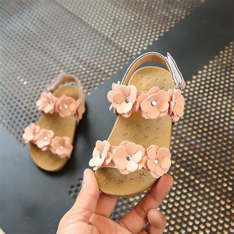 2017 girl sandals flowers sandals soft bottom female baby little ...